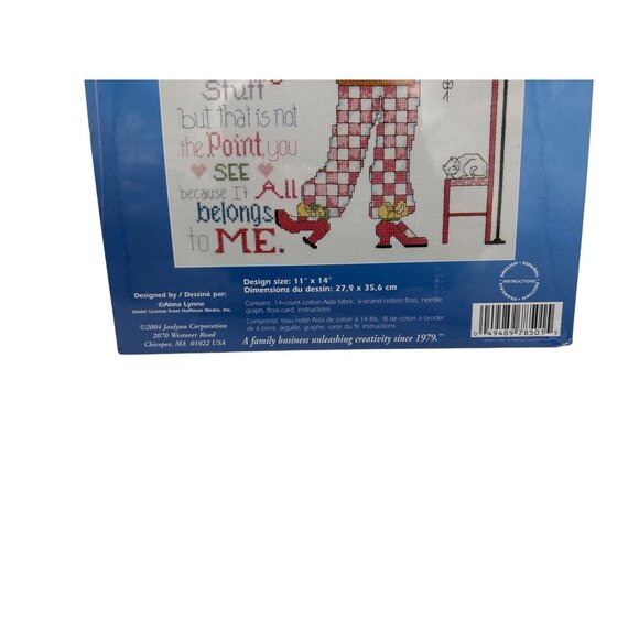 Counted Cross Stitch Kit Janlynn Sassy Stitcher Funny Lady Craft 11 X 14 Vtg - Picture 3 of 6